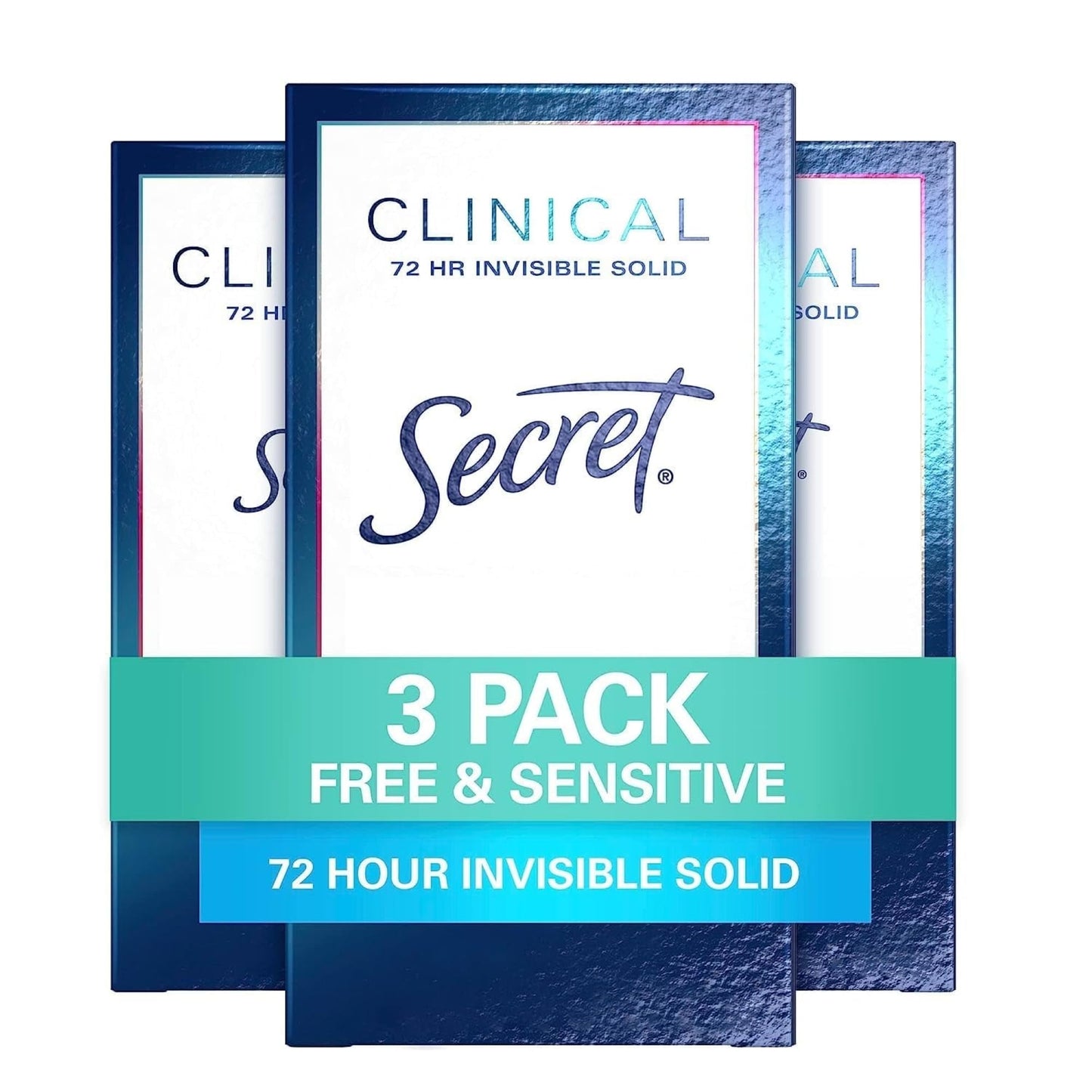 Secret Clinical Strength Invisible Solid Antiperspirant And Deodorant For Women - Free & Sensitive - 1.6oz