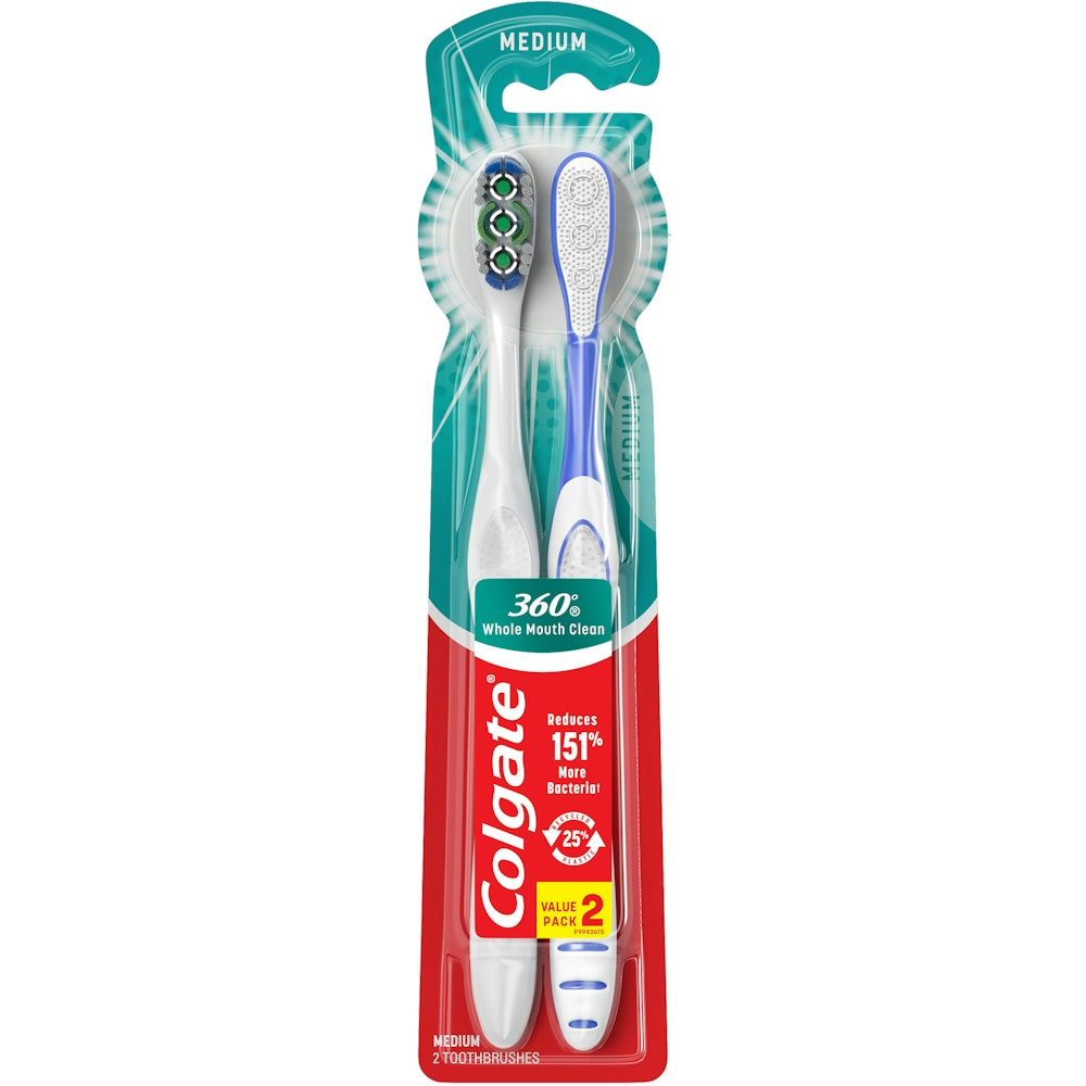 Colgate 360 Degrees Toothbrushes, Medium, Value Pack
