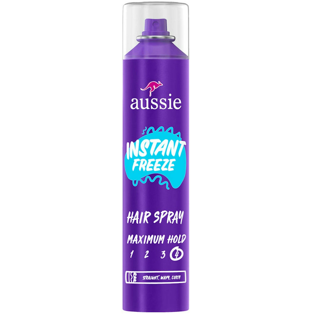 Aussie Instant Freeze Hair Spray For Curly Straight And Wavy - 10 Ounce