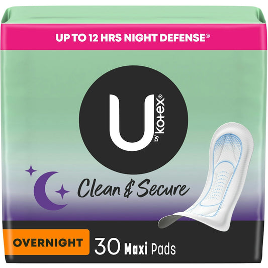 U by Kotex Maxi Pads, Overnight, Clean & Secure