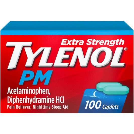 Tylenol PM Extra Strength Pain Reliever & Sleep Aid Caplets, 500 Mg Acetaminophen