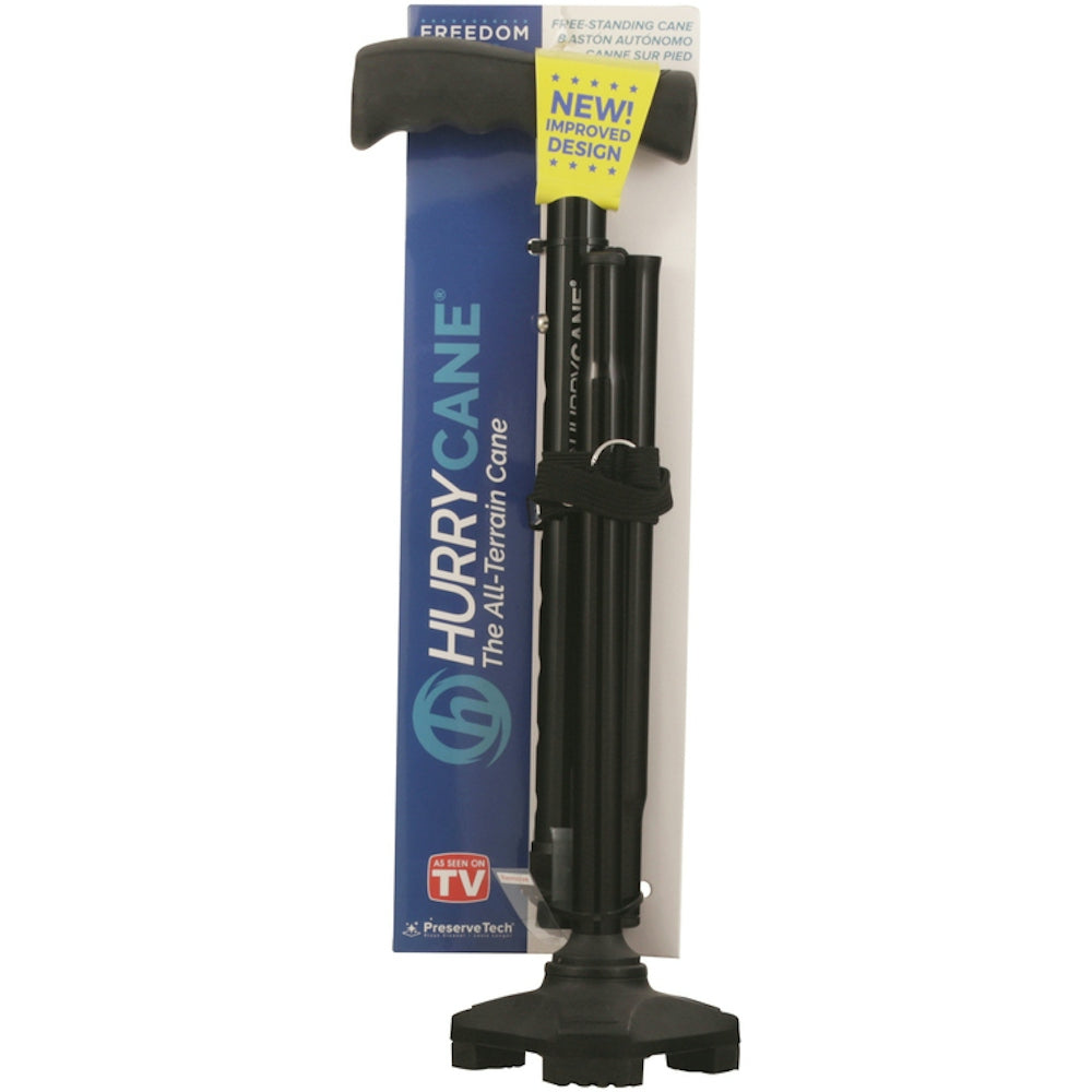 HurryCane Drive Medical Freedom Edition Folding With T Handle, Black
