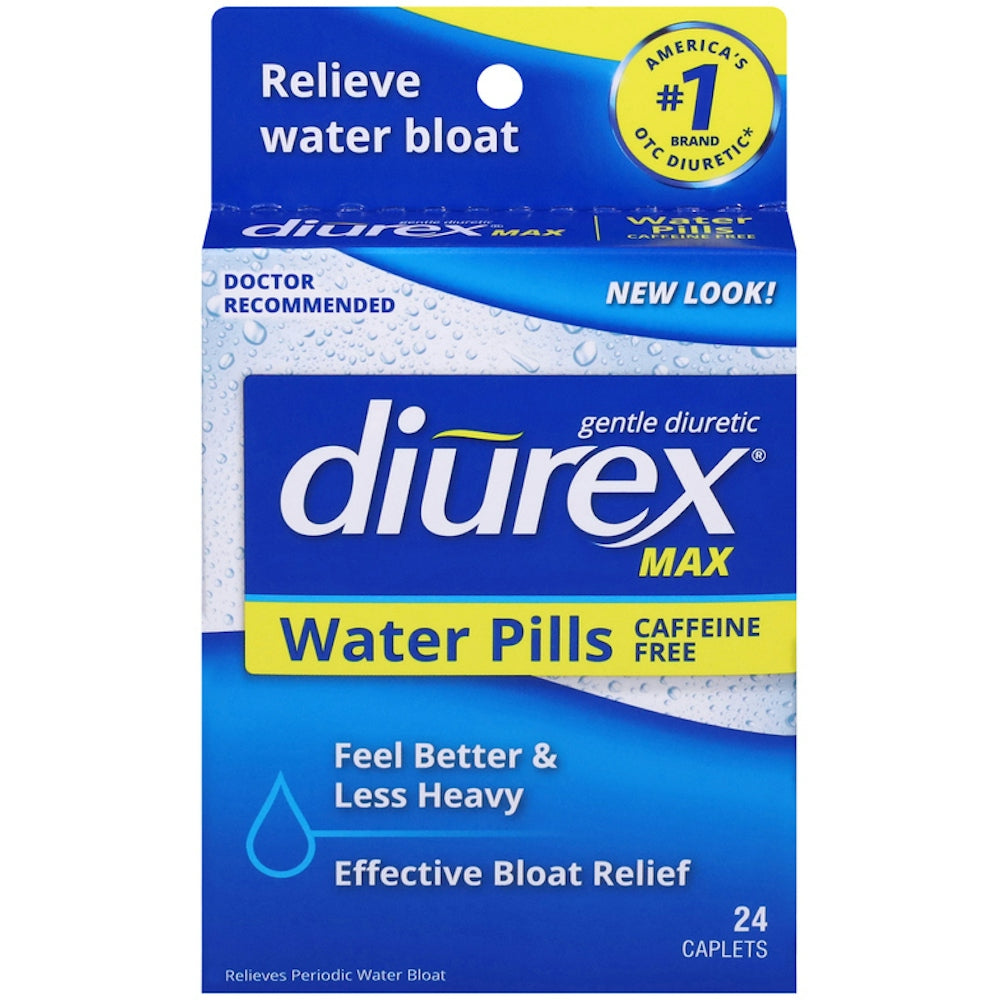Diurex Water Pills, Max, Caffeine Free, Caplet