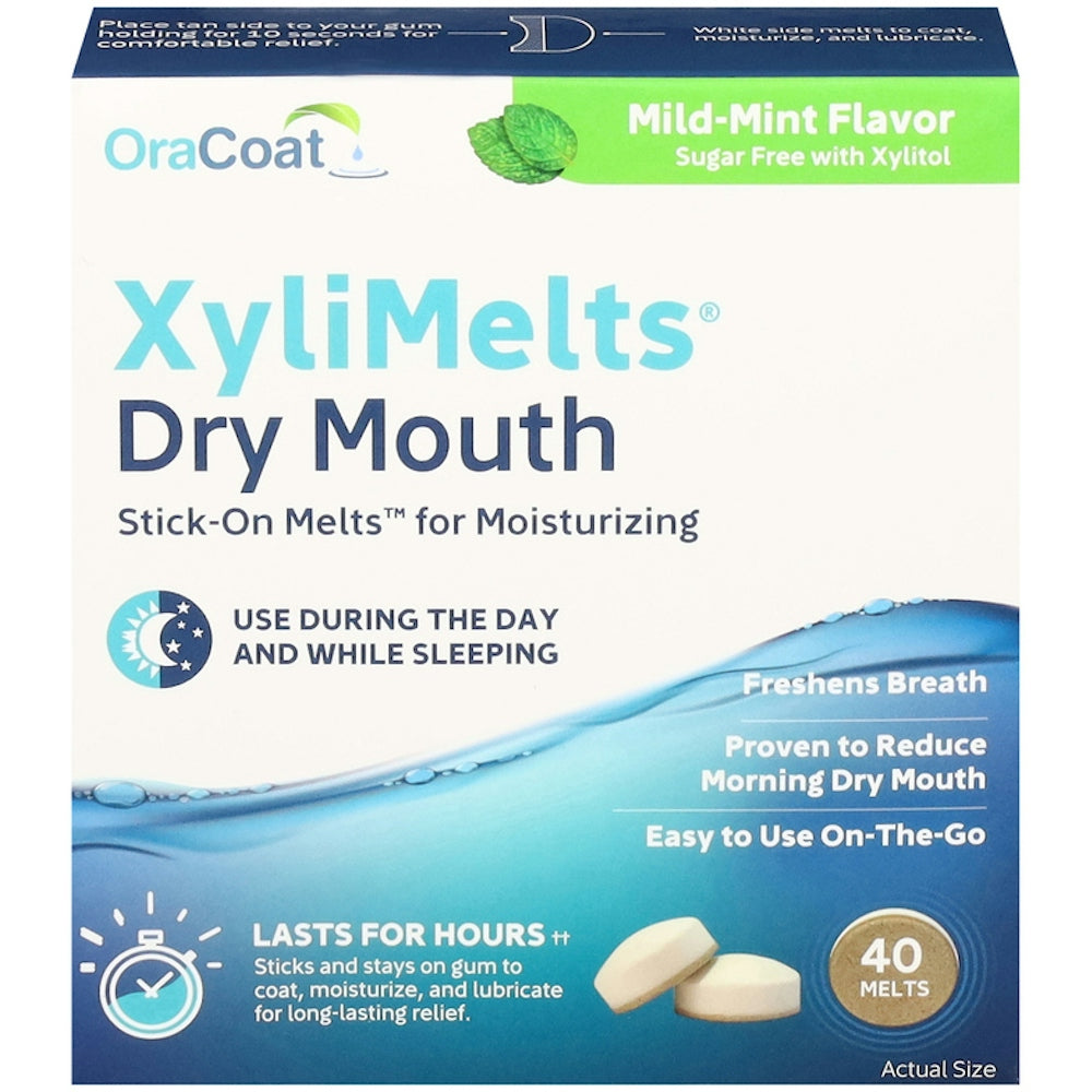 OraCoat Xylimelts For Dry Mouth Mild Mint - 40 Discs