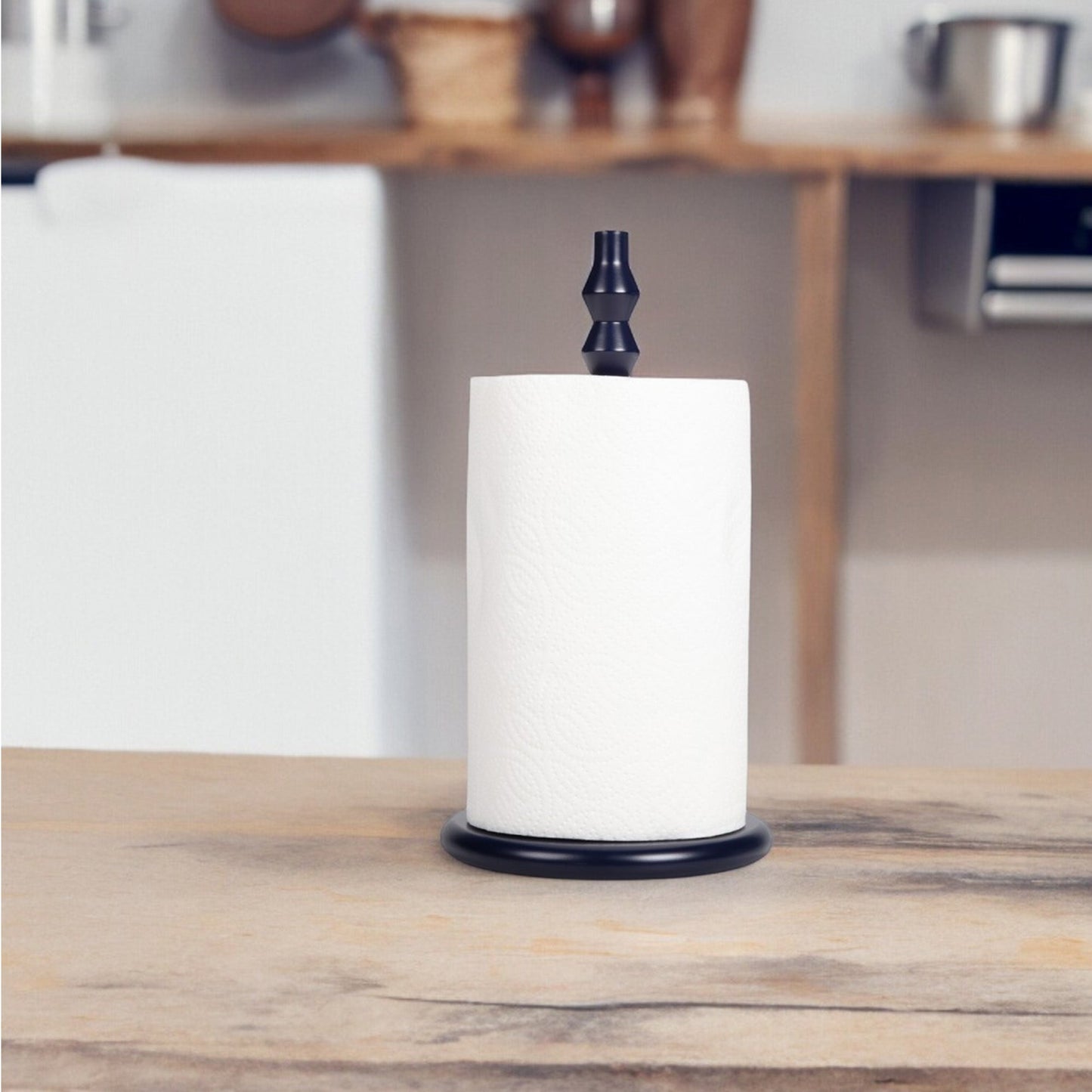 Wooden Kitchen Roll Holder in Midnight Blue