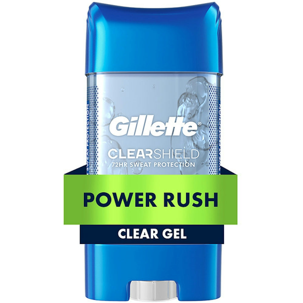 Gillette Antiperspirant And Deodorant For Men, Clear Gel, Power Rush, 3.8oz