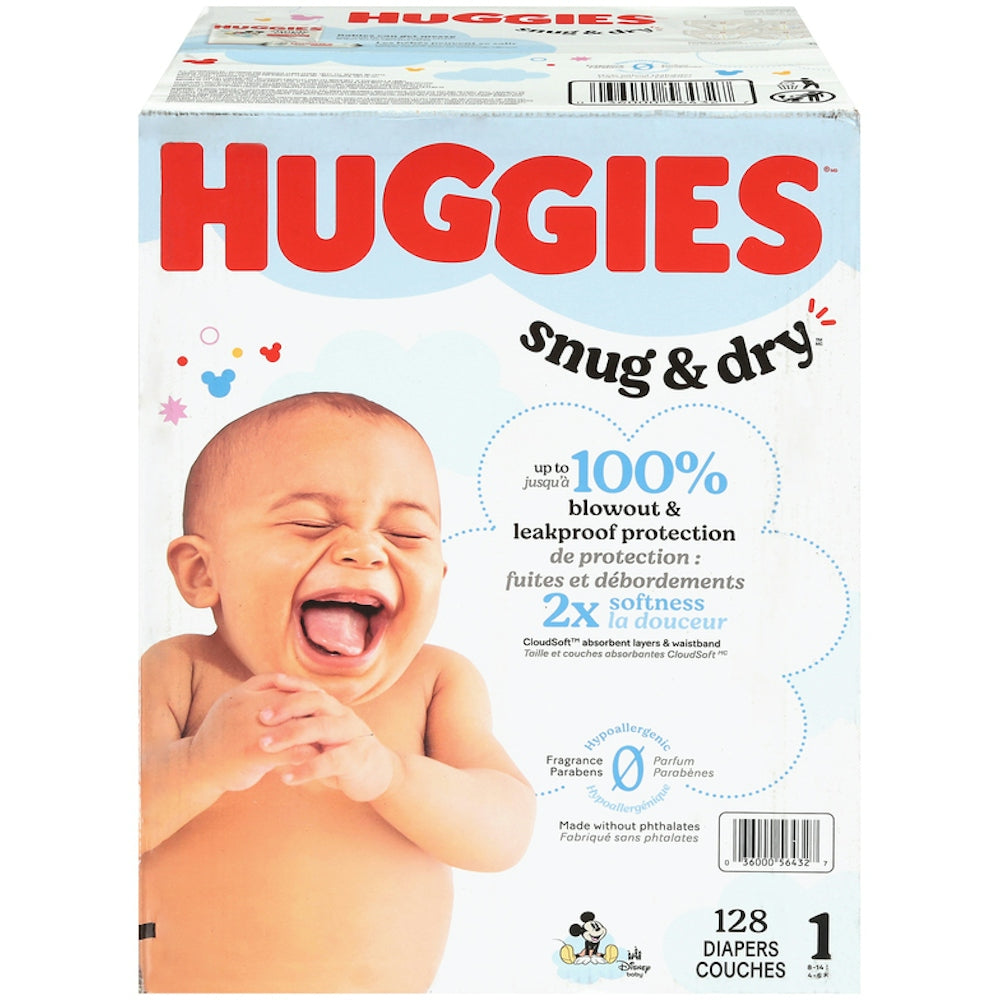 Huggies Snug & Dry Baby Diapers, Size 1 (8-14 Lbs)