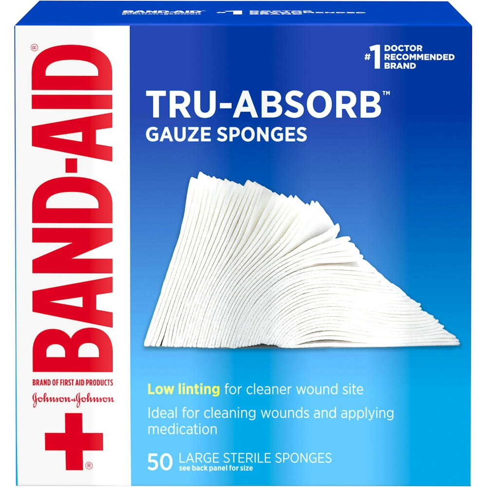 Band-Aid Tru-Absorb Gauze Sponges, Sterile, Large