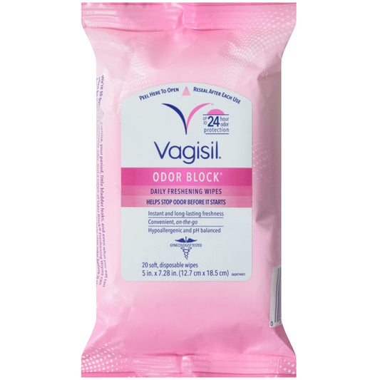 Vagisil Odor Block Daily Freshening Wipes - 20ct