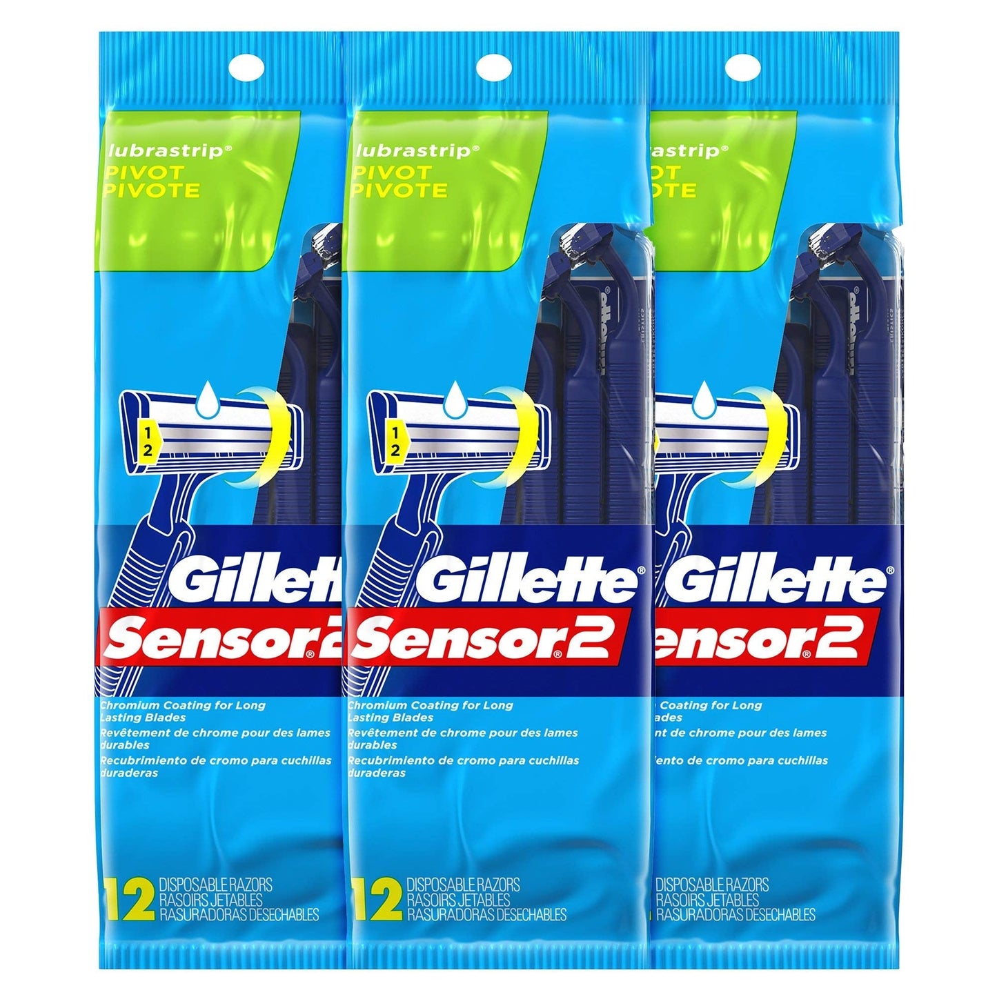 Gillette Sensor 2 Lubrastrip Pivot Disposable Razors