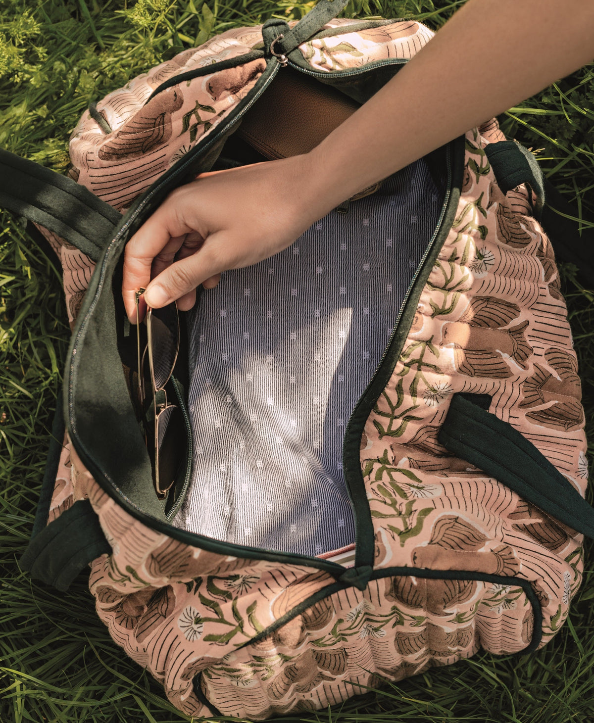Peregrine Block Print Weekender Bag