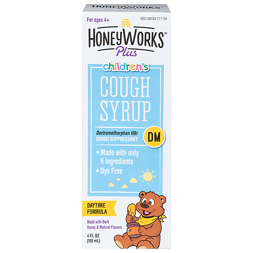 Honey Works Cough Syrup, Children's, Daytime Formula, Dark & Natural Flavors 4 Fl Oz