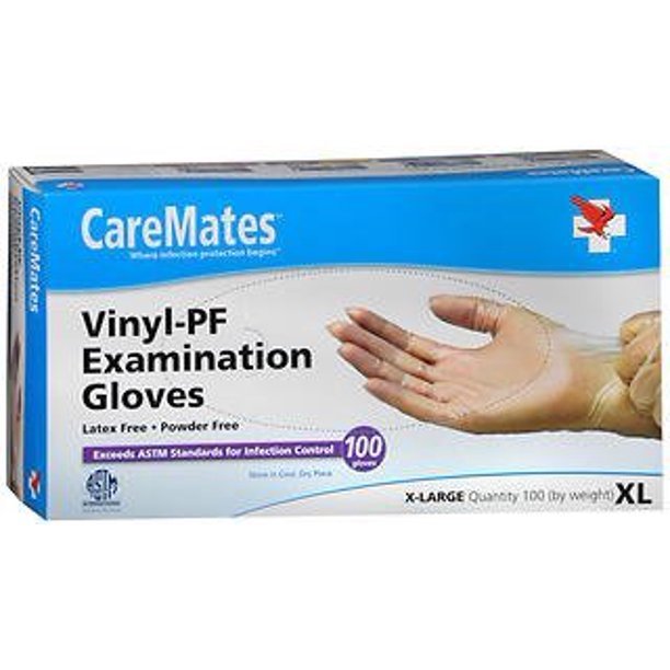 Caremates Vinyl Exam Gloves