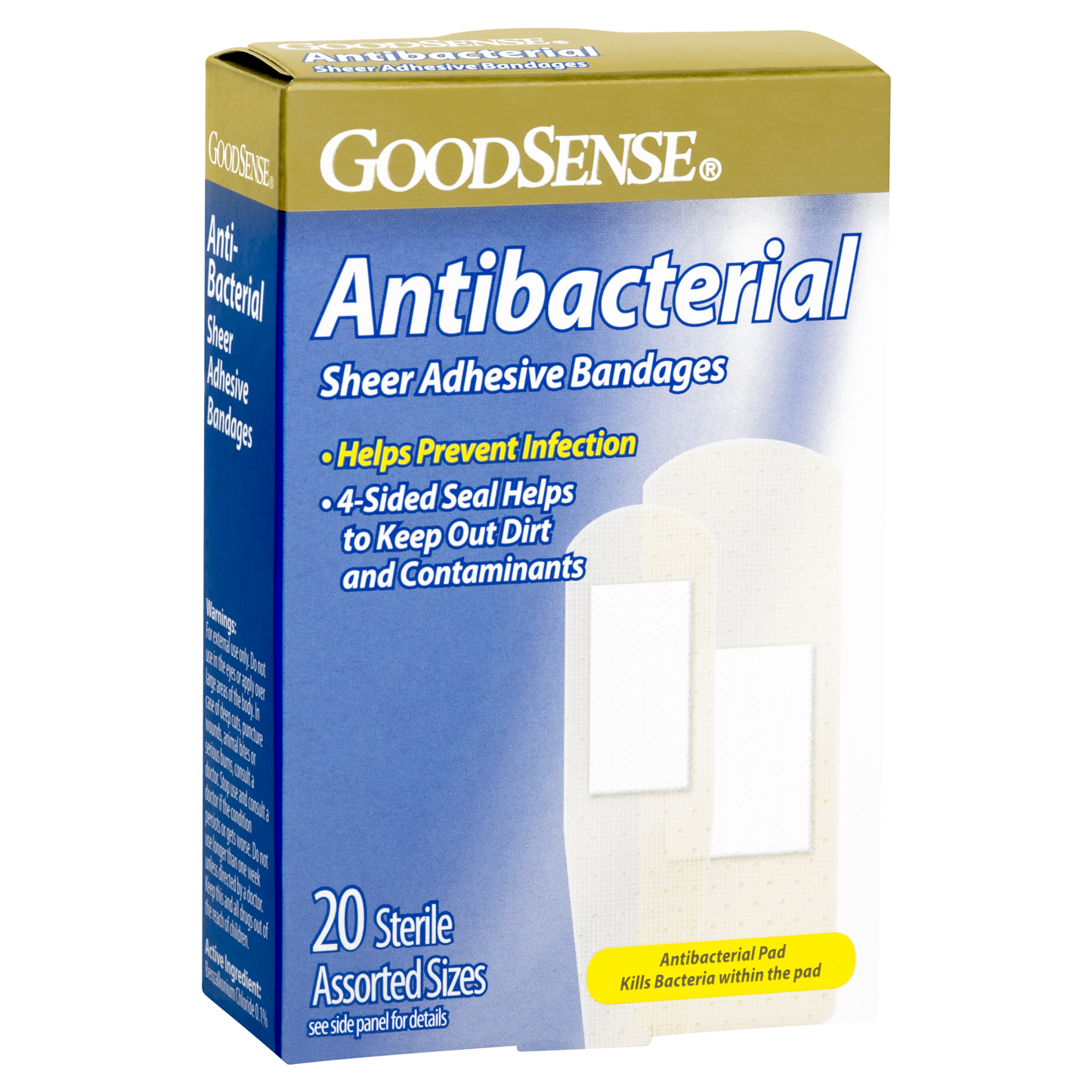 GoodSense Antibacterial Sheer Adhesive Assorted Sizes