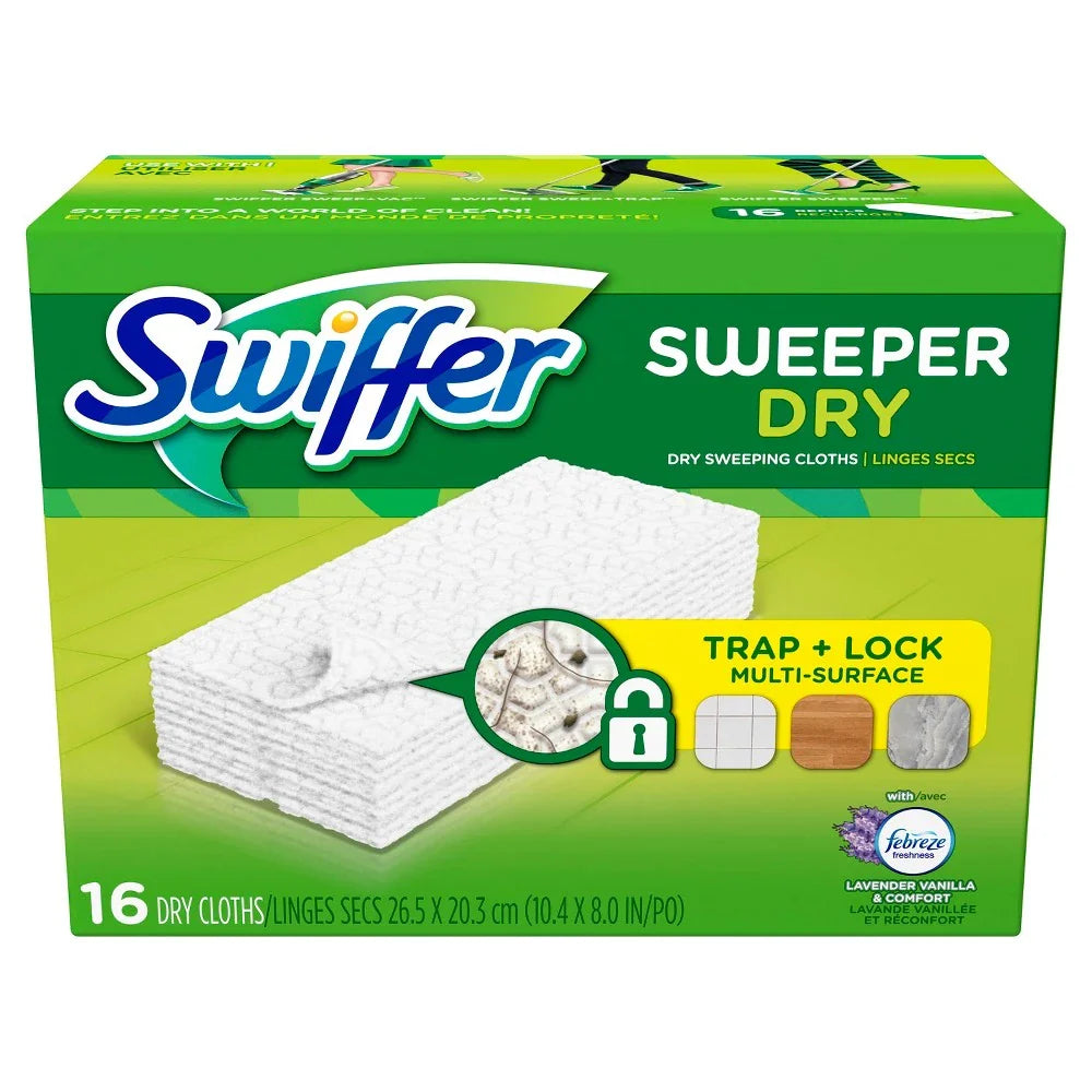 Swiffer Sweeper Dry Sweeping Cloth Refills, Lavender Scent, 16 Count