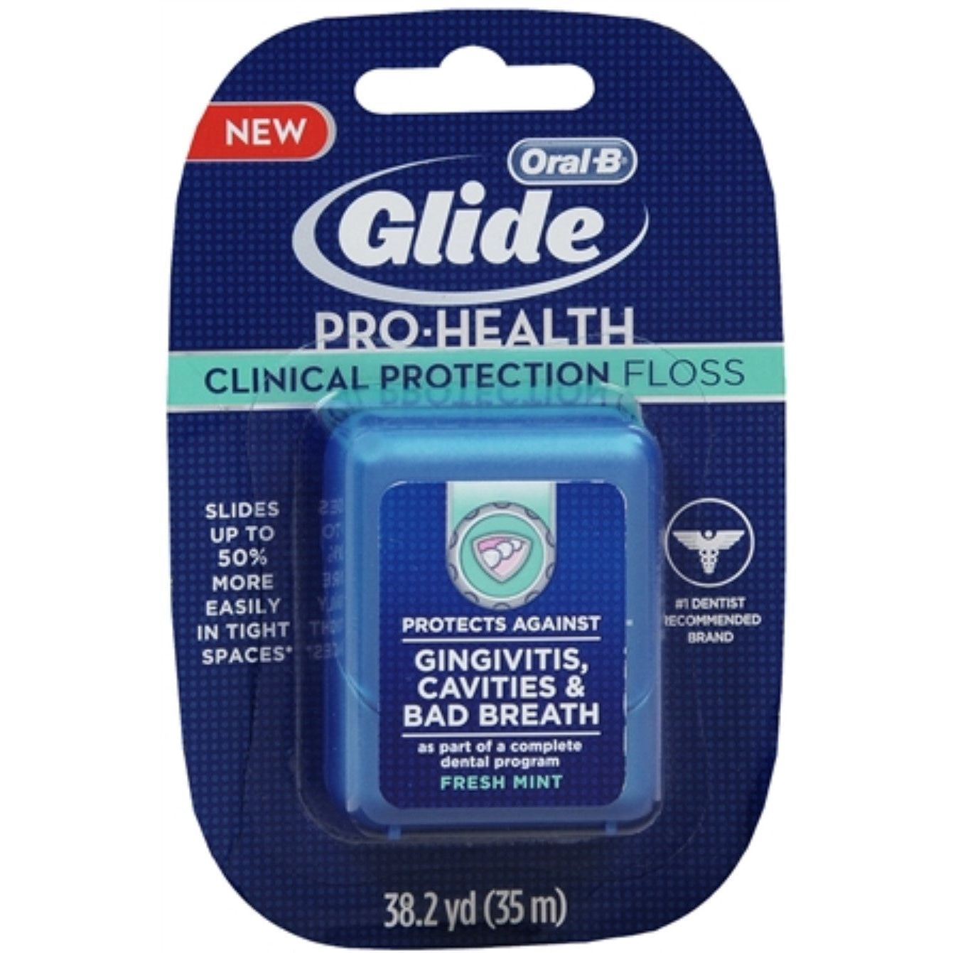 Oral-B Glide Pro Health Advanced Dental Floss, Fresh Mint Flavor, 35 M