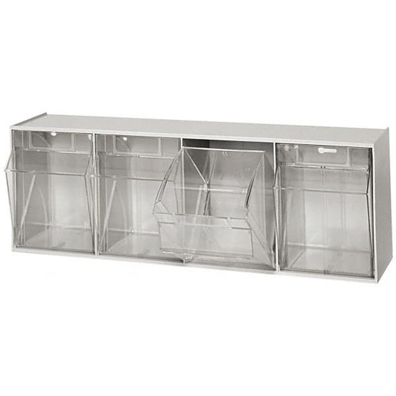 Quantum Storage Systems Tip Out Bin QTB304 – 4 Compartments Gray