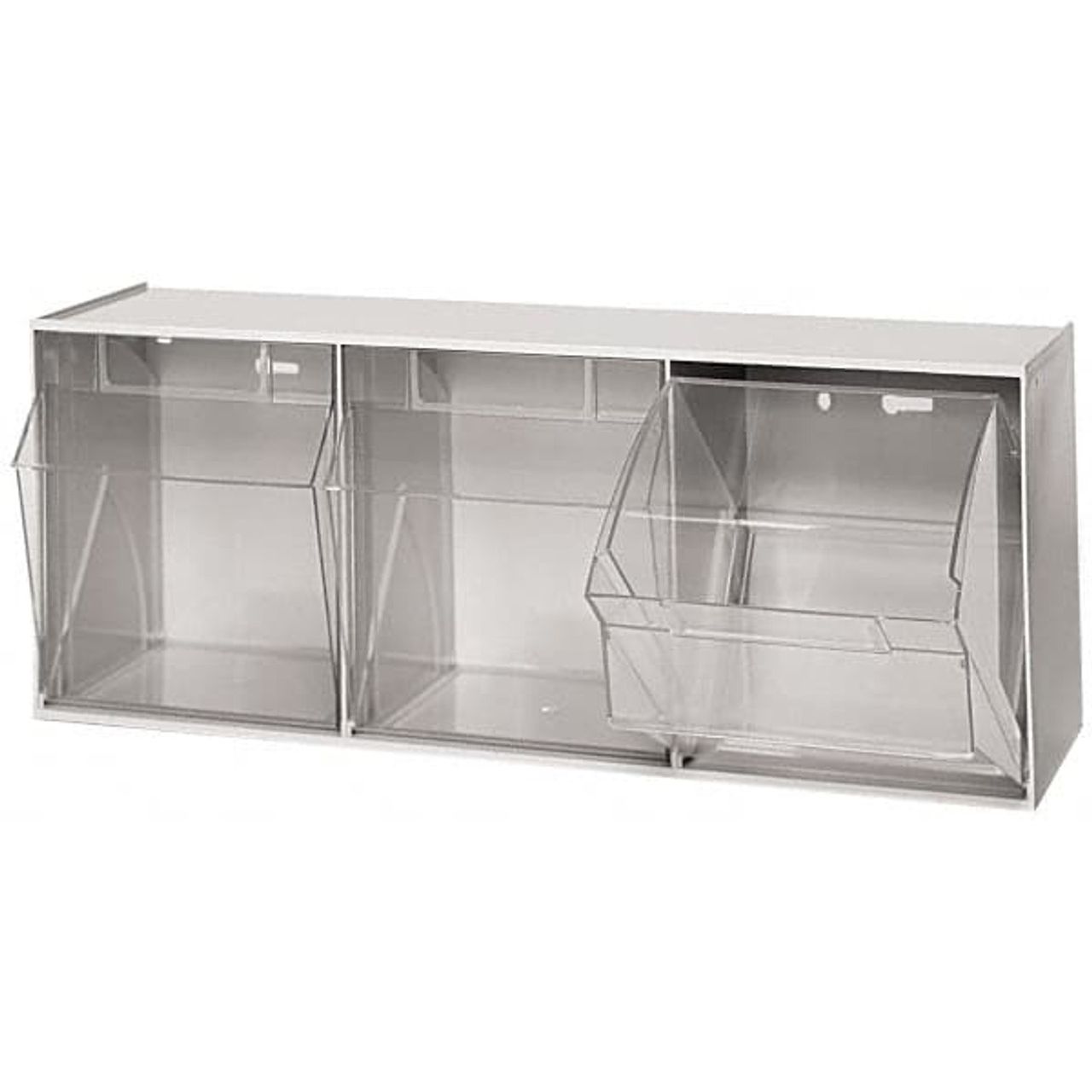 Quantum Storage Systems Tip Out Bin QTB303 - 3 Compartments Gray QTB303GY GLO-252191GY