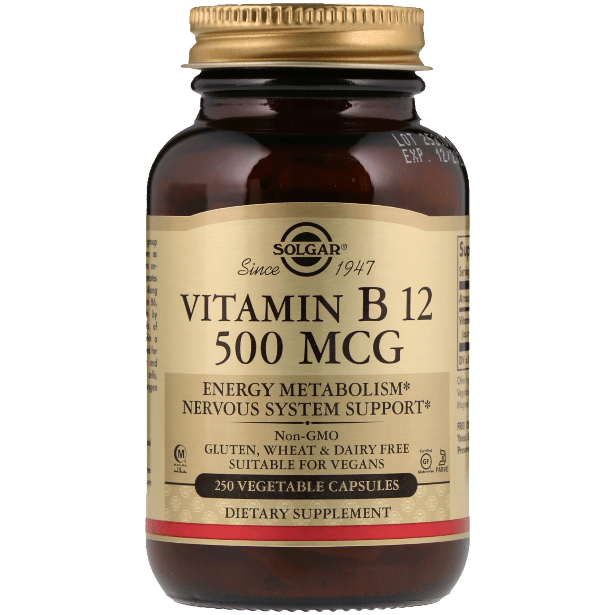 Solgar Vitamin B12 500 mcg 250 Vegetable Capsules