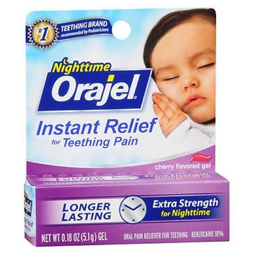 Orajel Oral Pain Reliever, For Teething, Gel, Cherry Flavored 0.18 Oz