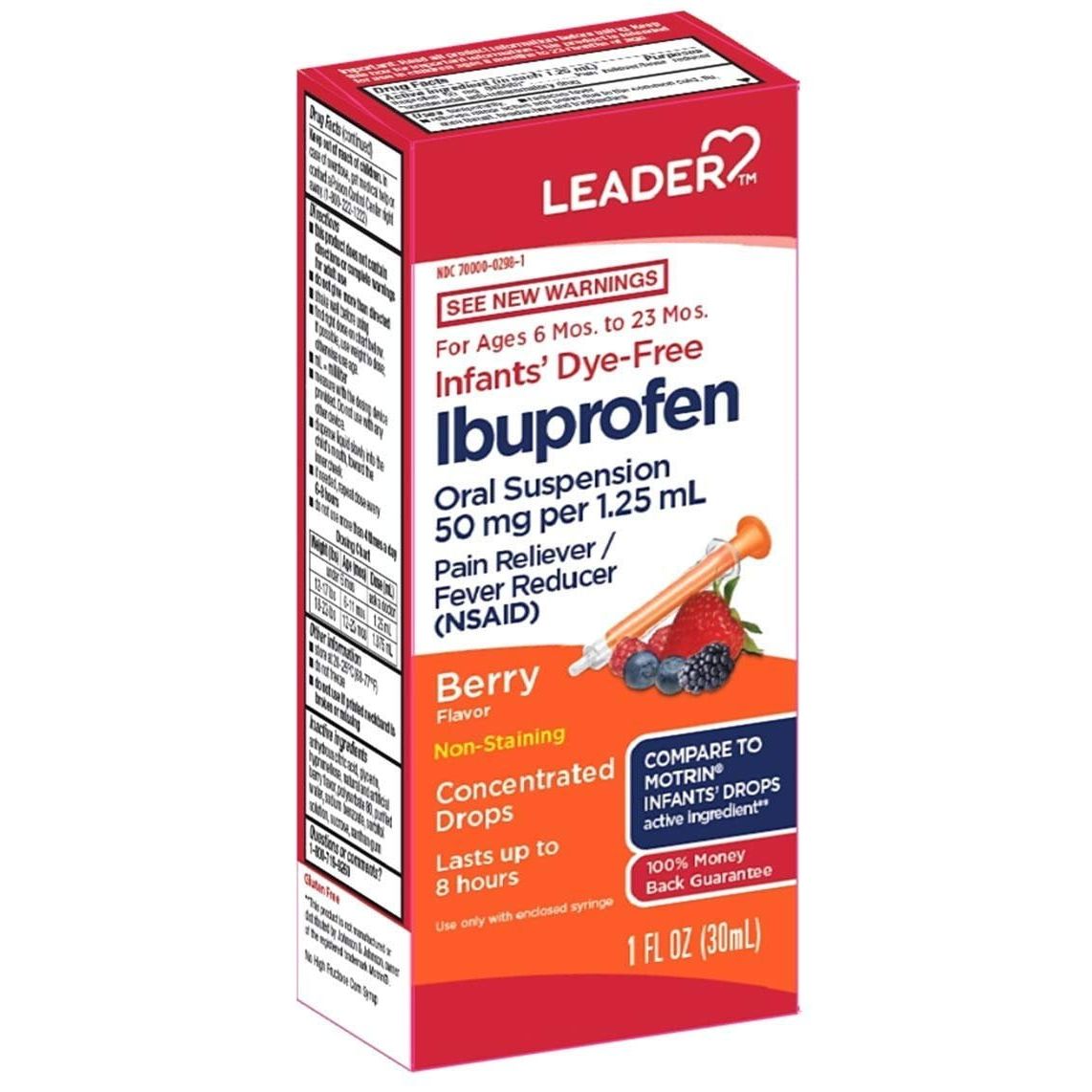 Leader Ibuprofen Dye Free Infants Berry Flavor, 1 Oz