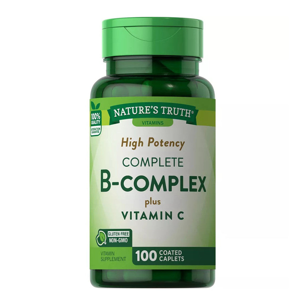 Nature's Truth B Complex, Plus Vitamin C, Complete, High Potency, Coated Caplets