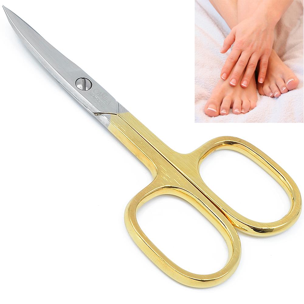 Camila Solingen 3.5 Gold Plated Curved Nail Scissors