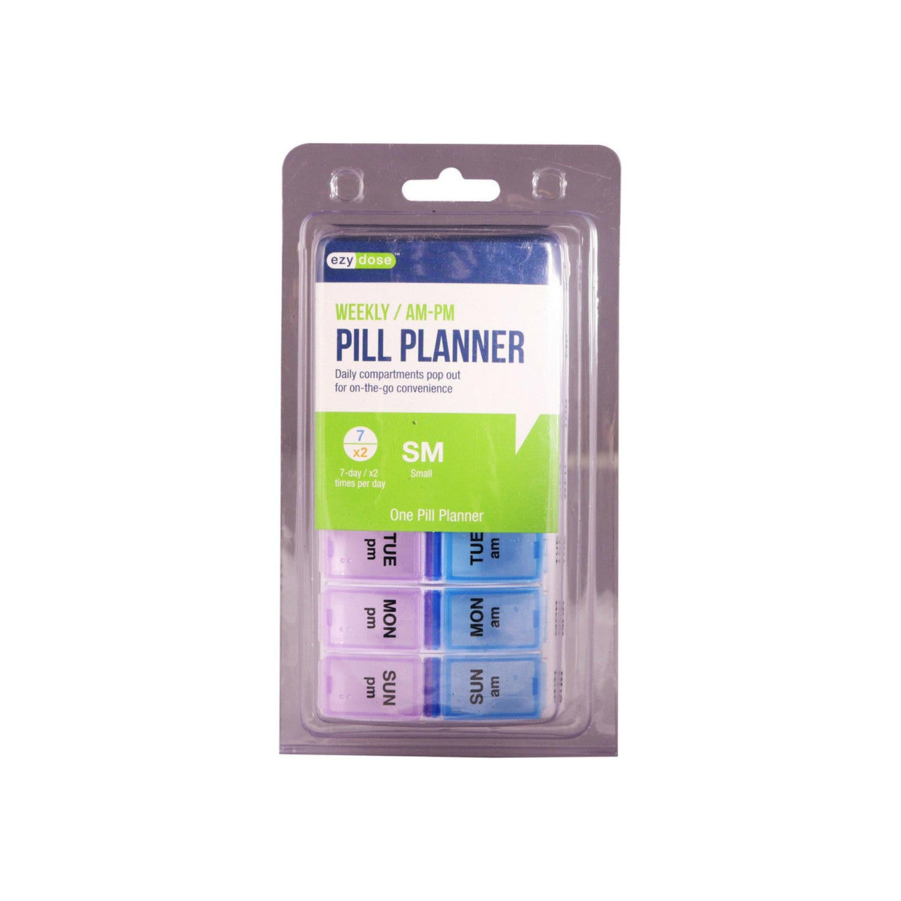 Ezy Dose Weekly AM/PM Travel Pill Planner, Small