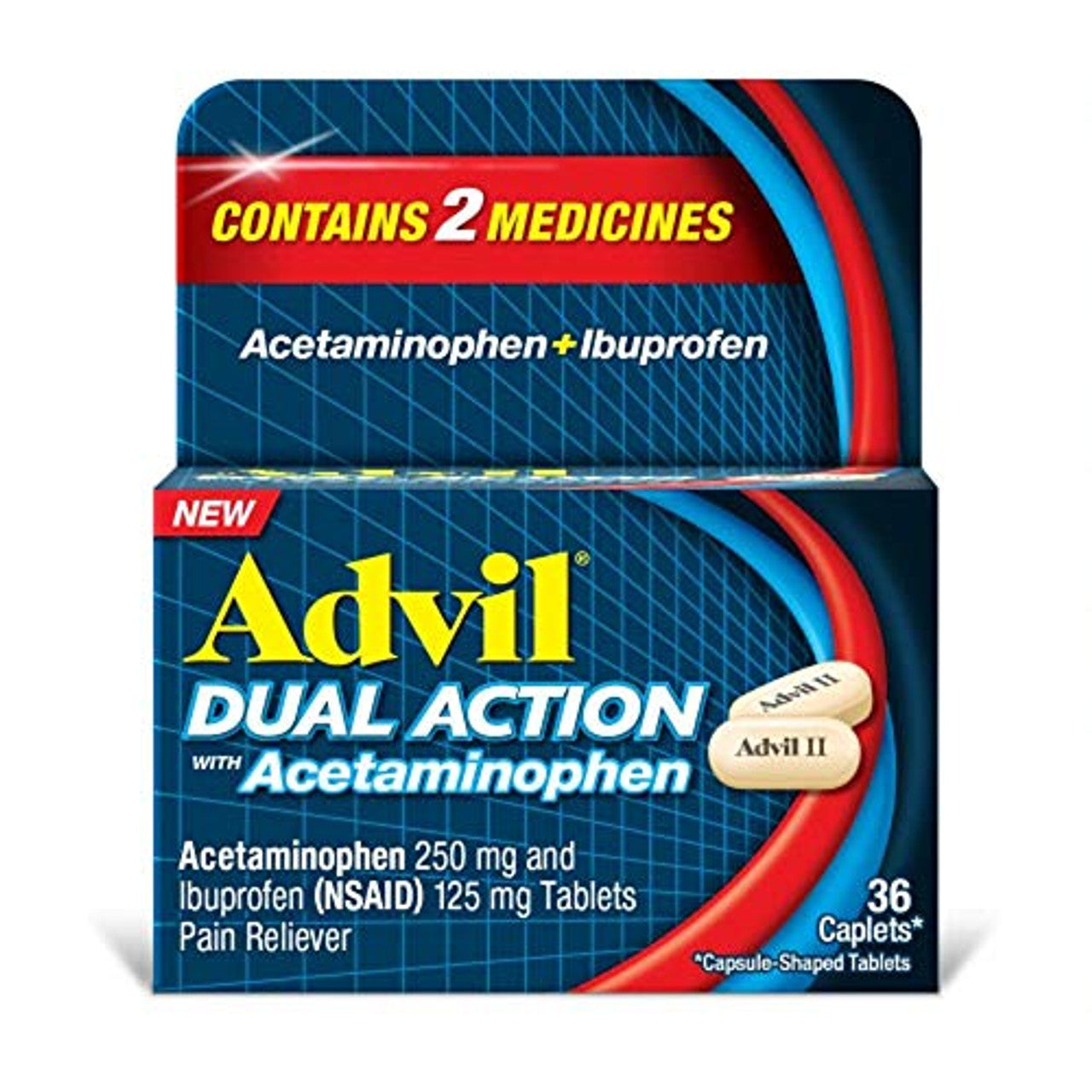 Advil Dual Action With Acetaminophen Caplets Pain Reliever