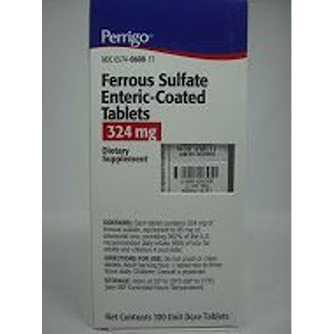 Perrigo Ferrous Sulfate 324Mg Enteric-Coated Red Tablets 100Count