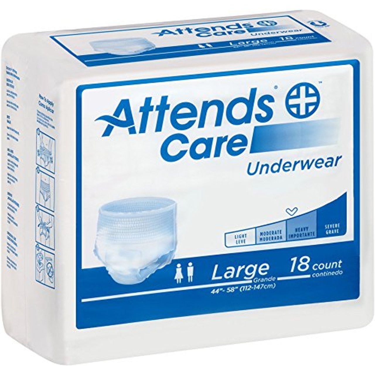 Attends Unisex Adult Absorbent Underwear Care Pull On With Tear Away Seams Medium, Case Of 4