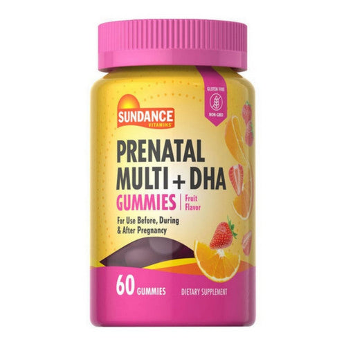 Sundance Vitamins Prenatal Multi + DHA Gummies Natural Fruit Flavor