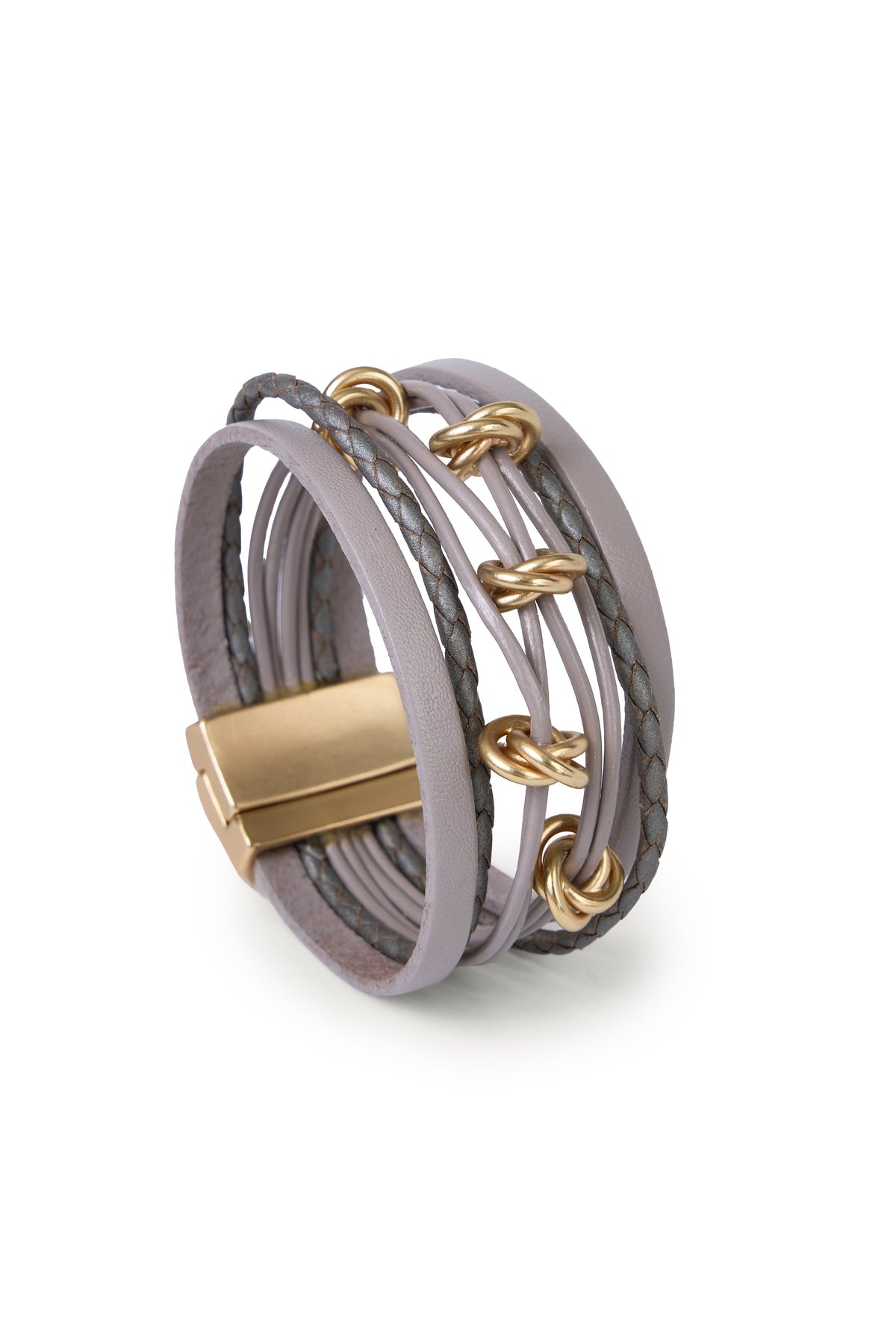 Knotted Charm Leather Bracelet