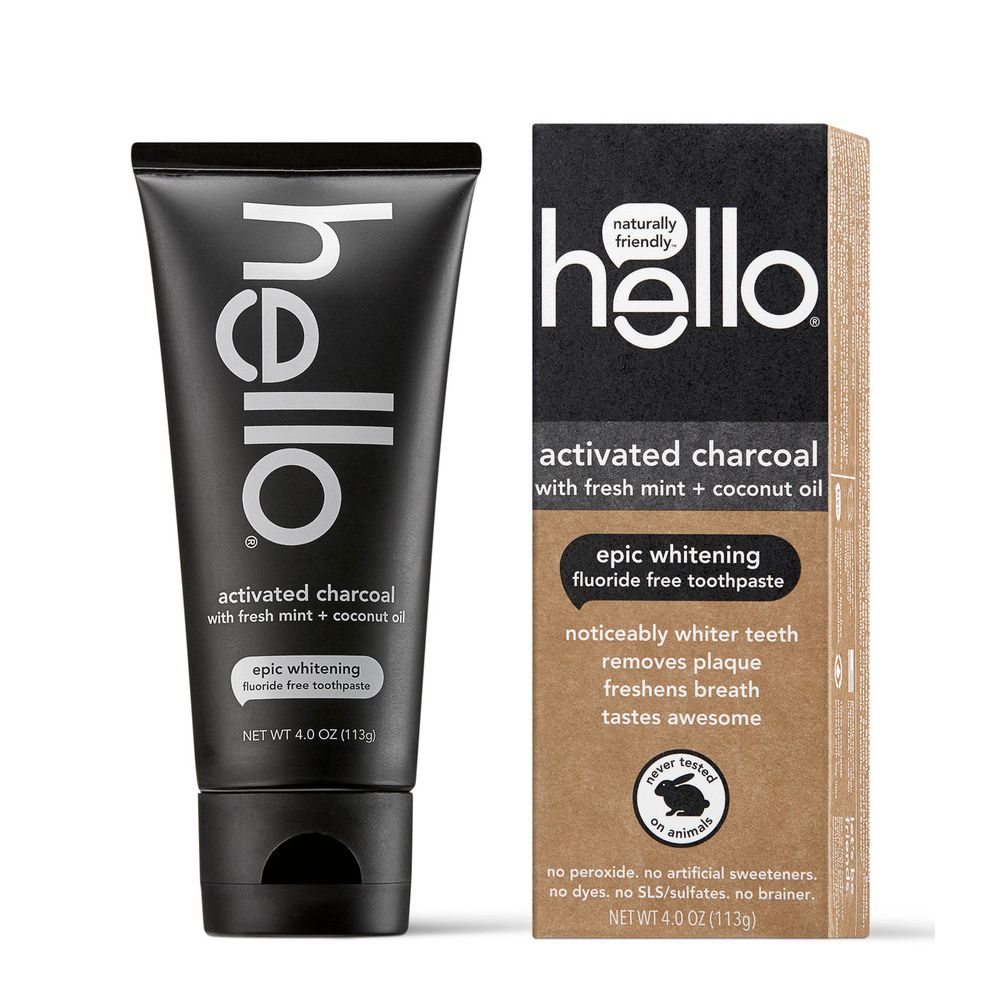 Hello Activated Charcoal Epic Whitening Fluoride Free Toothpaste Fresh Mint