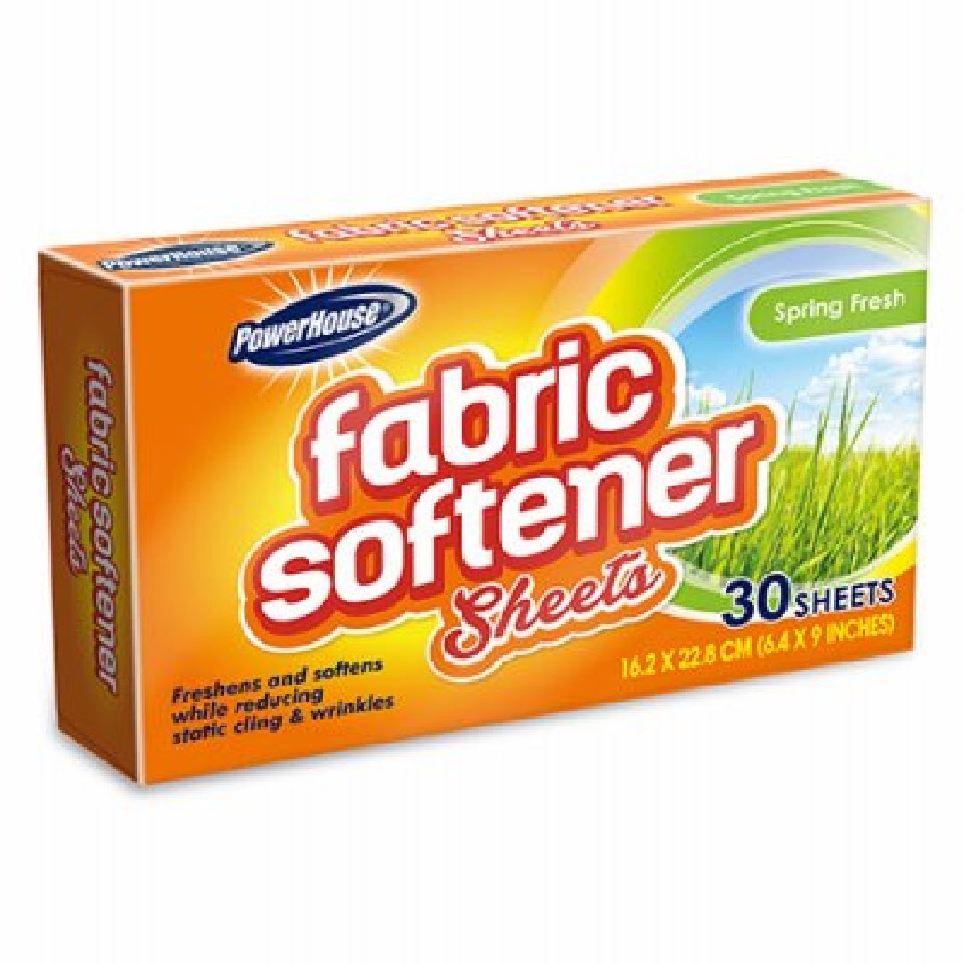 PowerHouse Fabric Softener Dryer Sheets, Spring Fresh Scent, 30-Ct
