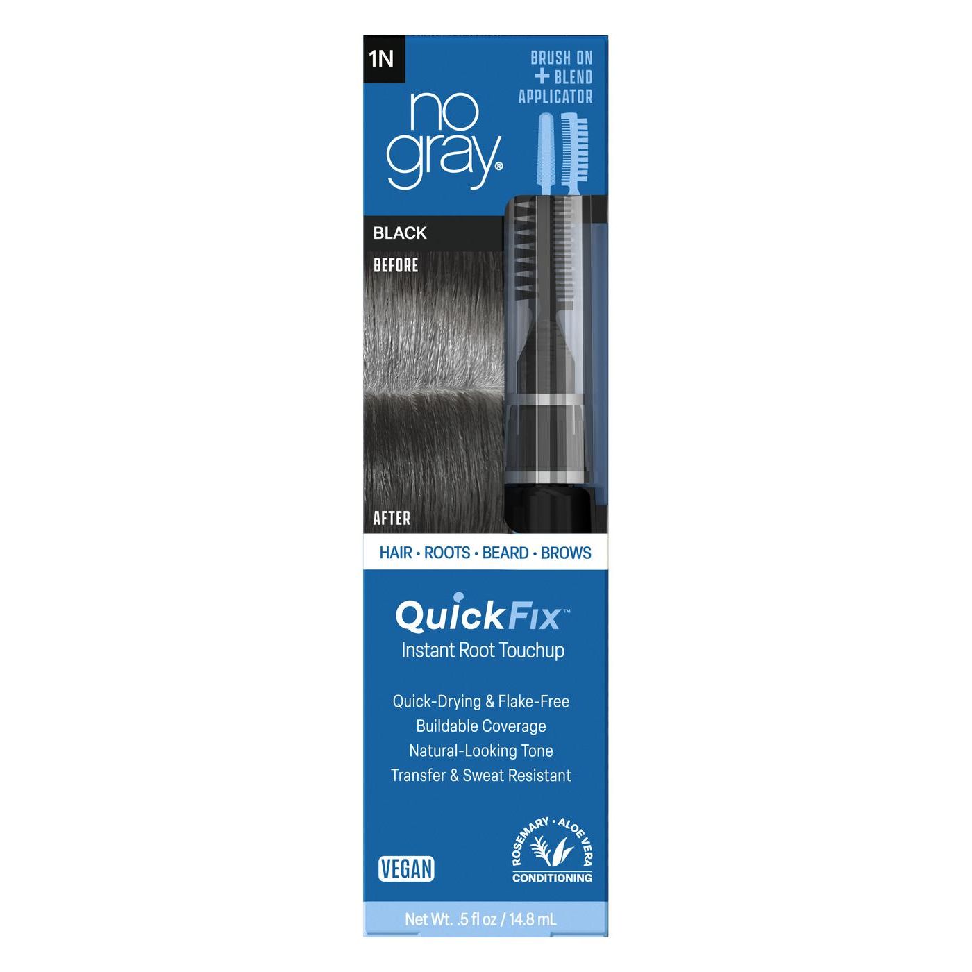 No Gray Quick Fix Brush On Instant Root Touchup - Black