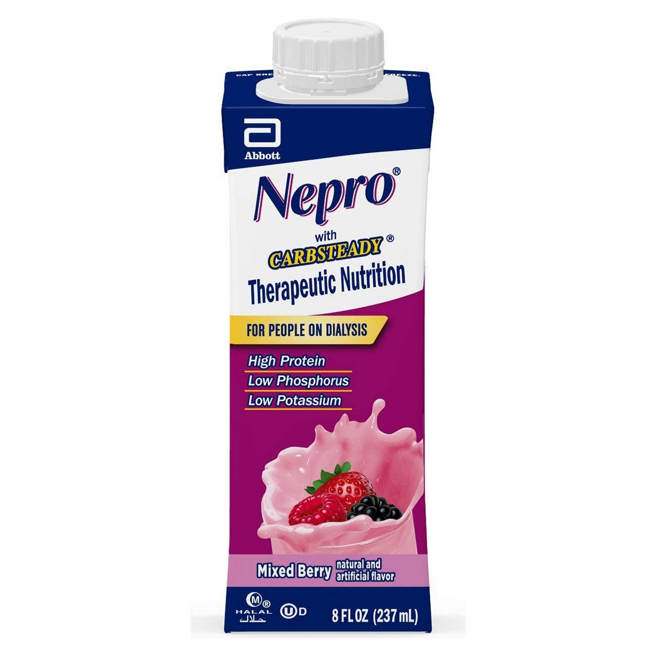 Nepro Nutrition Shake For People On Dialysis, Mixed Berry, Flavor, 8 Oz