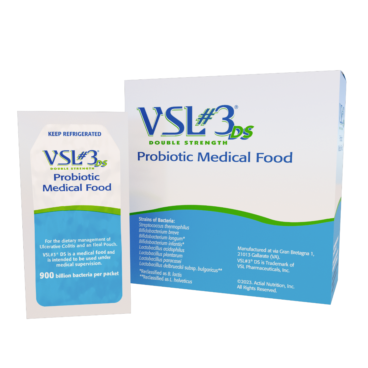 Vsl#3 High-Potency Multi-Strain Probiotic - Double Strength 900 Billion CFU 20 Powder