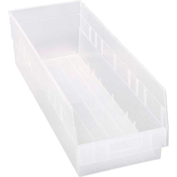 Quantum Storage Systems Plastic Nesting Shelf Bin QSB214 8-3/8″”W X 23-5/8″”L X 6″”H Clear