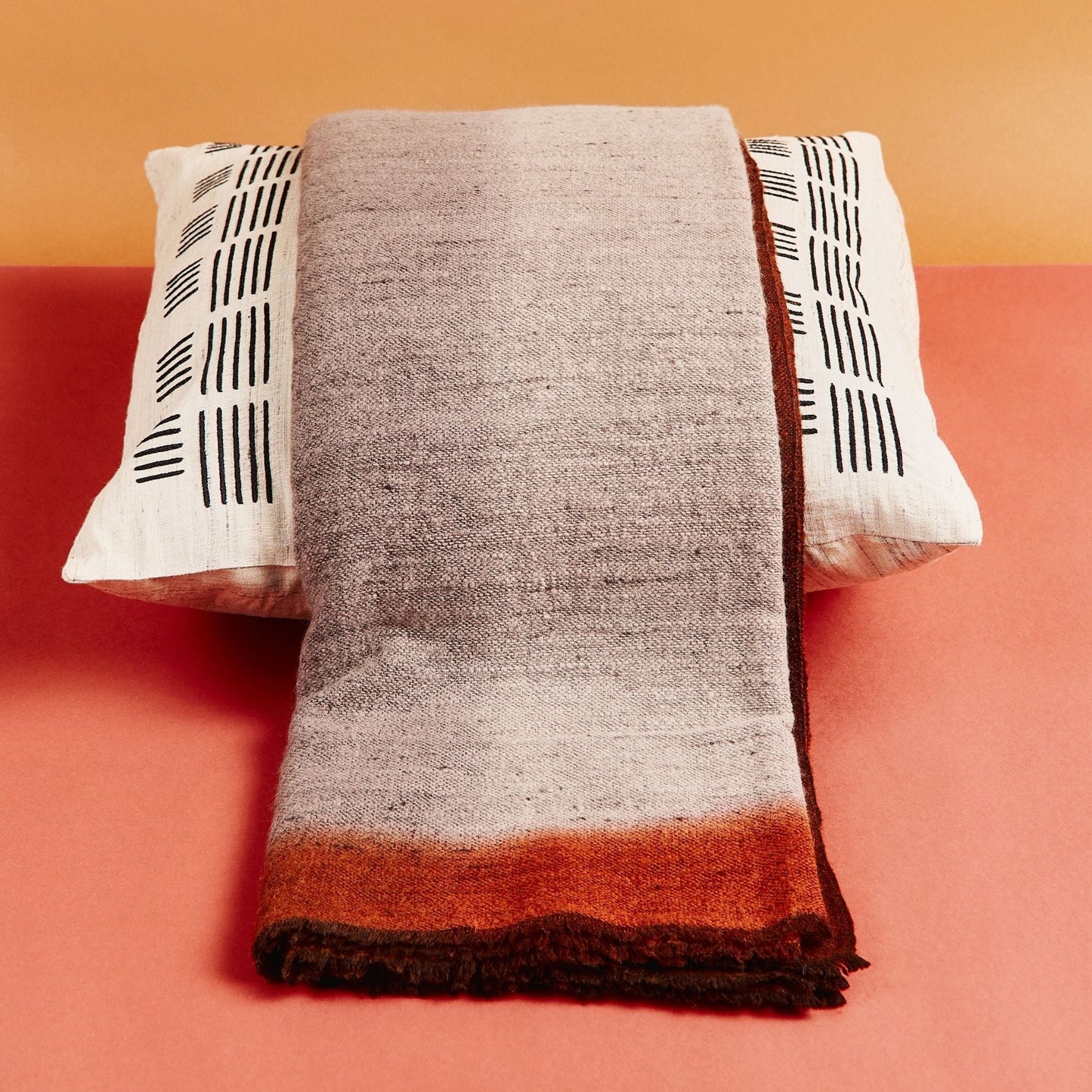 Simply Taupe Brown Gray Hand Spun Merino Handloom Throw