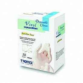 Tronex Gloves Vinyl Powder Free One Size 50 Ct