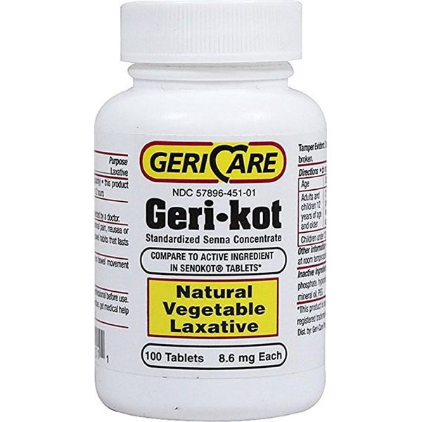 GeriCare Geri-Kot 8.6mg Tablets - 100 Ea By (Compare To Senokot)