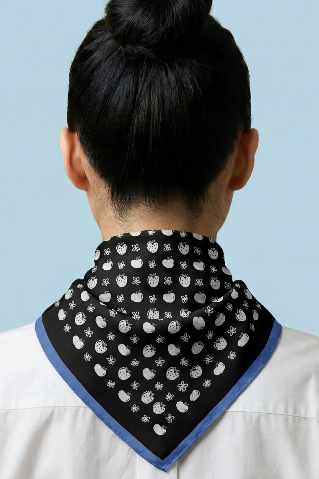 Tiny Fruits Black Cotton Bandana