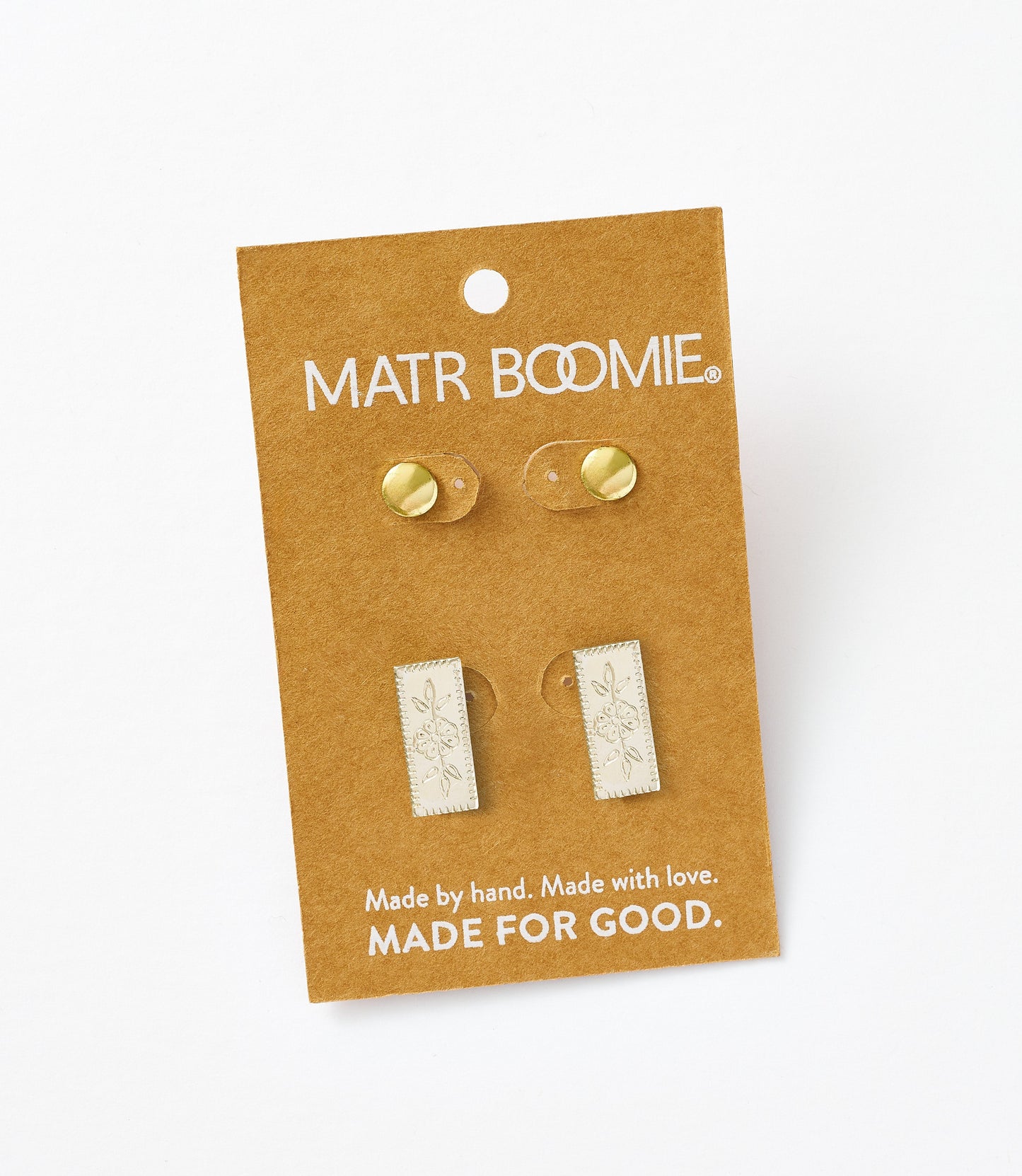 Haveli Etched Earring Set, Set of 2, Silver-toned brass