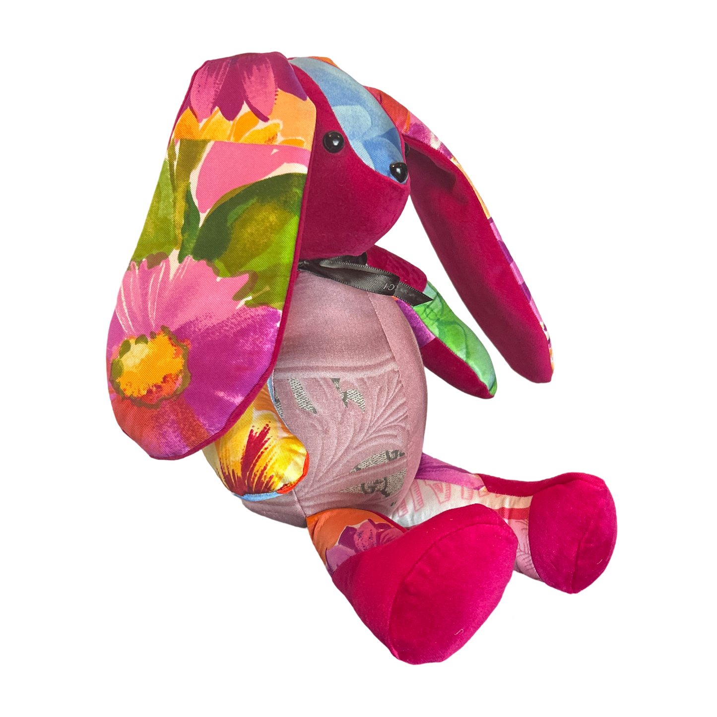 Vintage Silk Scarf Patchwork Bunny
