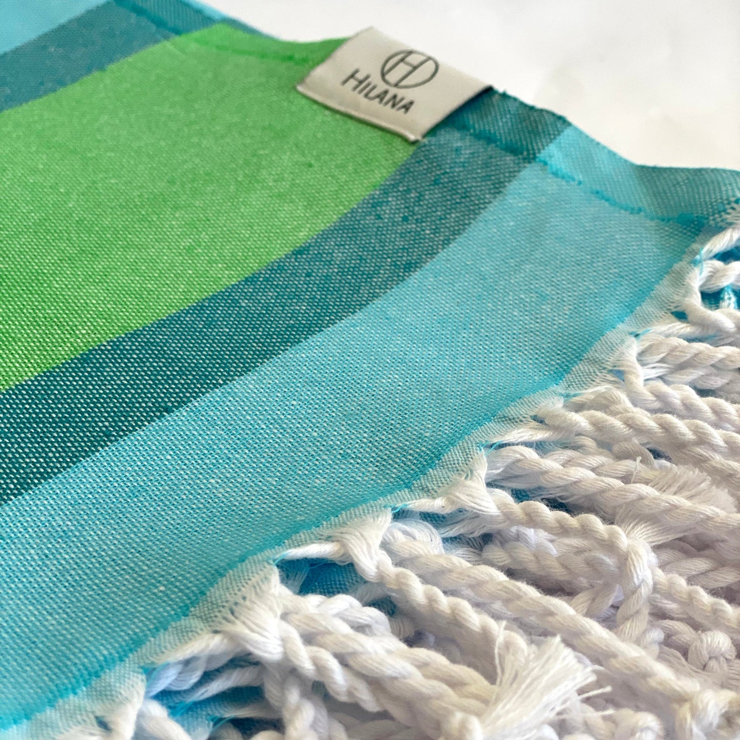 Samara Striped Sustainable Turkish Towel Green