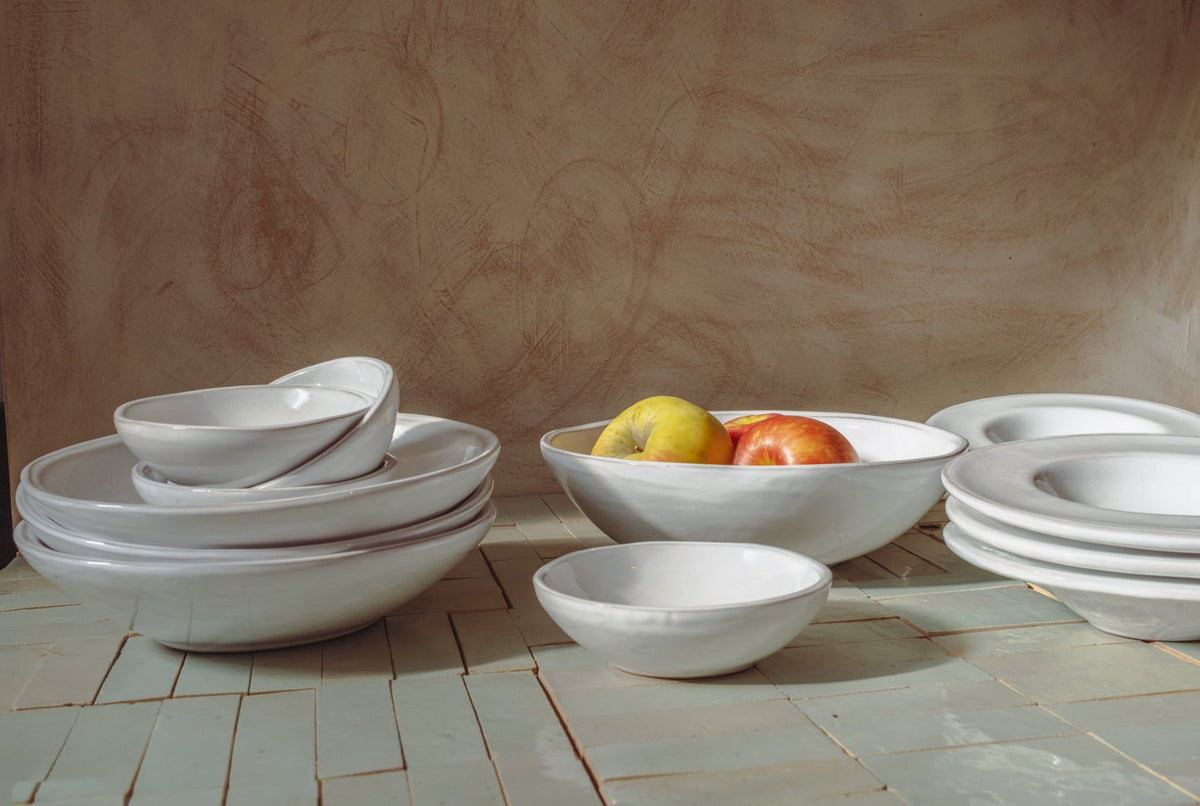 Oval Pasta Bowls in Milk White Gloss - Set of 4
