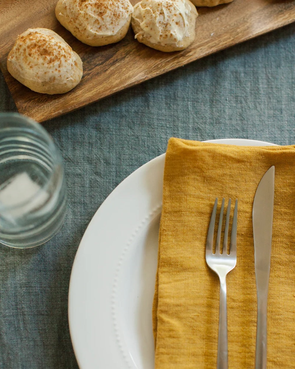 S/4 Stone Washed Linen Hemmed Dinner Napkins