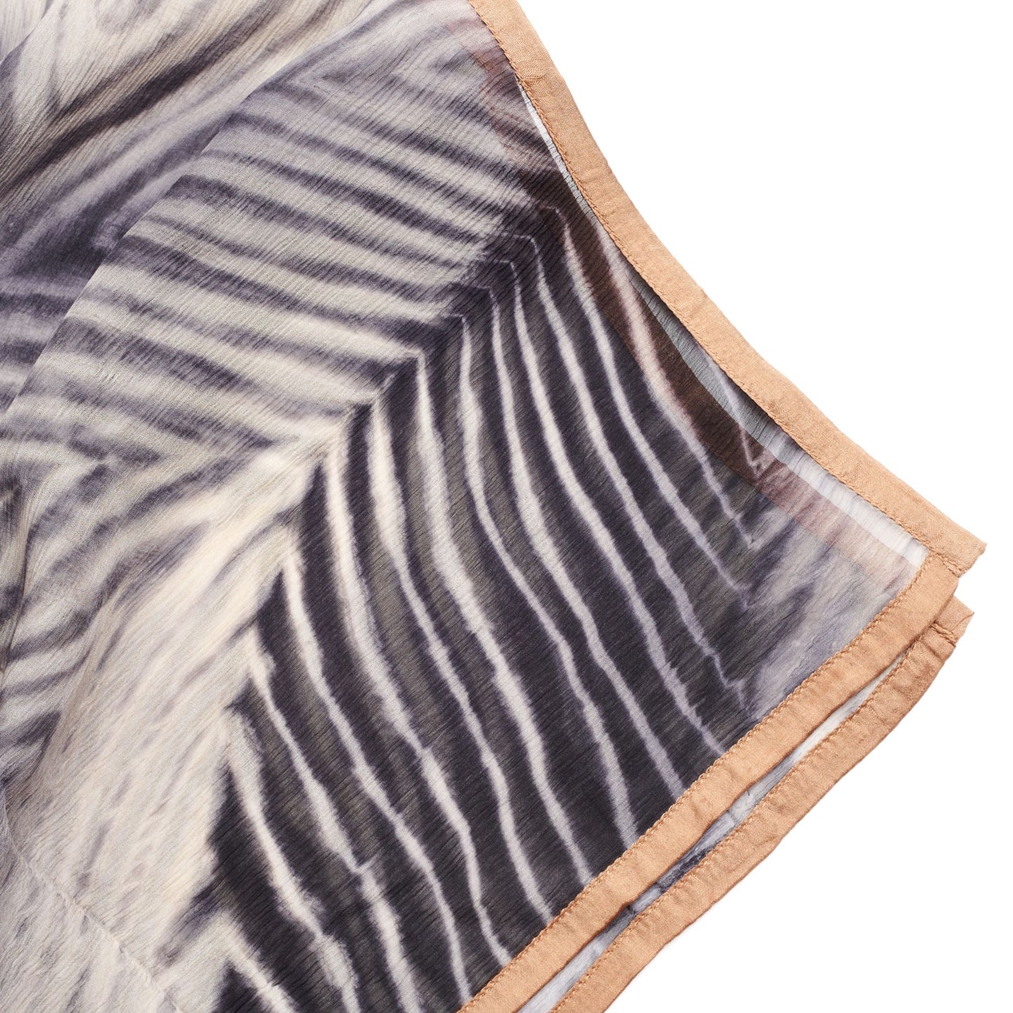 Samu Black Hand Crafted Shibori Print Silk Chiffon Sqaure Scarf