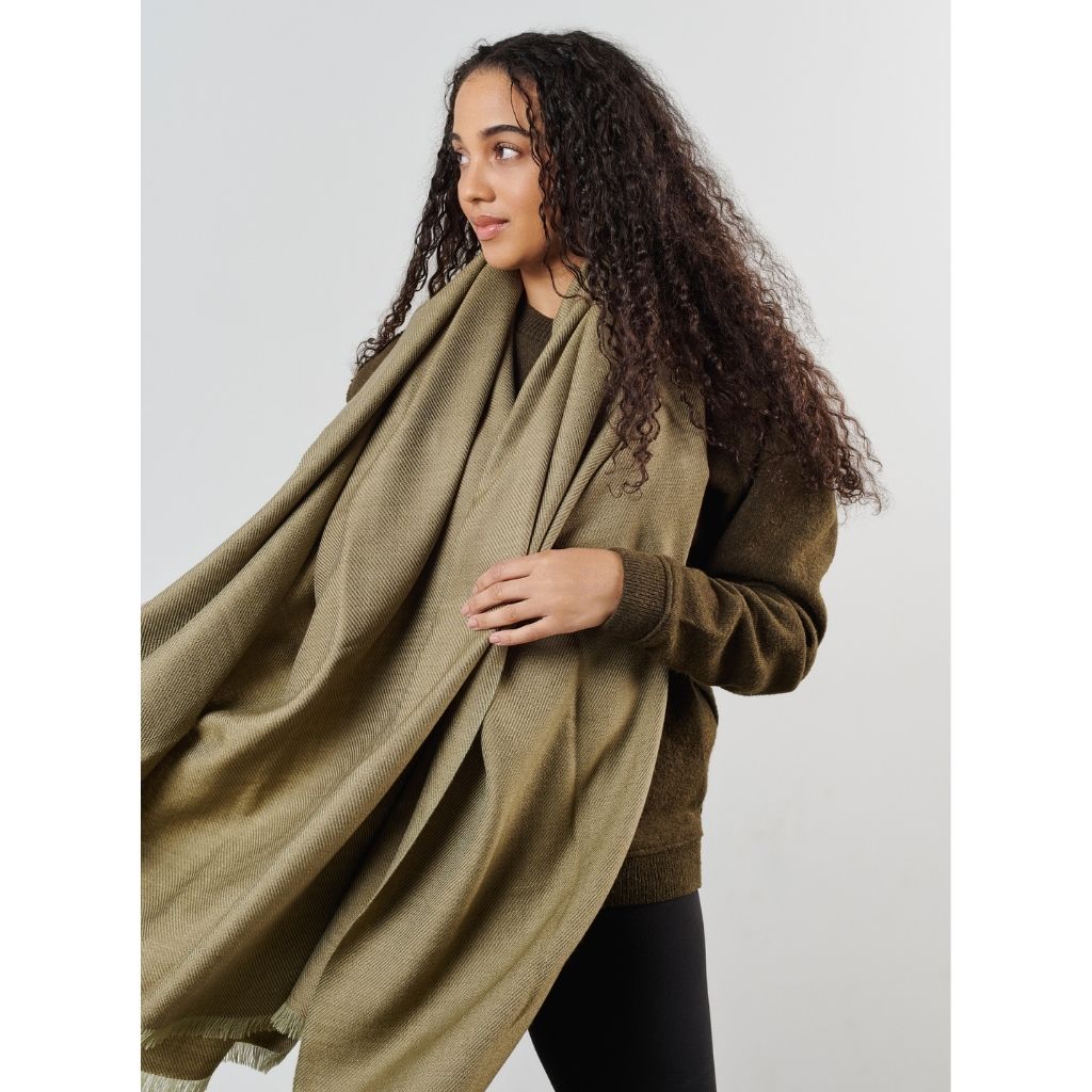 Haze Green Merino Handloom Throw